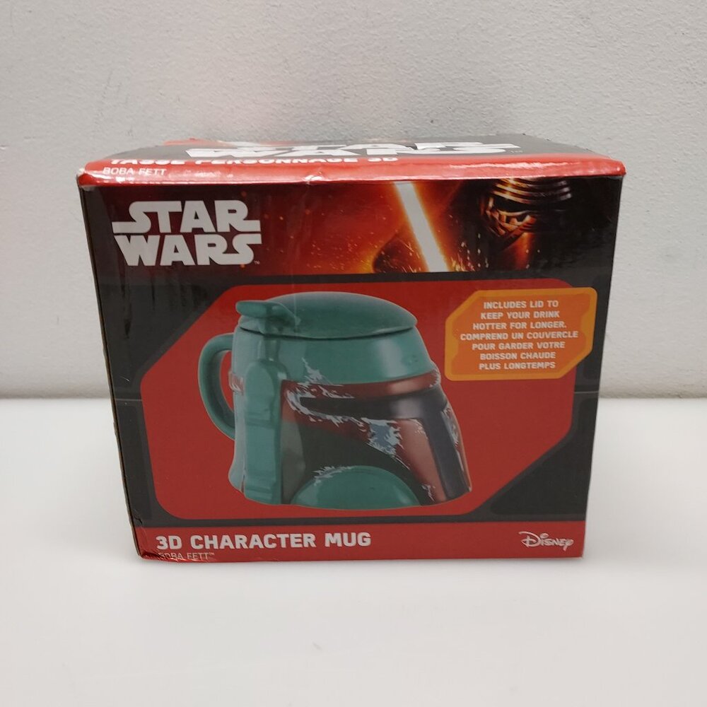 Mandalorian Boba Fett bounty hunter Star Wars Ceramic Drink Mug W/LID 20 oz NIB